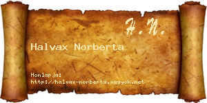 Halvax Norberta névjegykártya